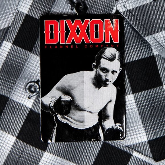 NWT Dixxon Mickey Cohen Gangster Boxer Gray & Black Plaid Flannel Shirt - Picture 5 of 9